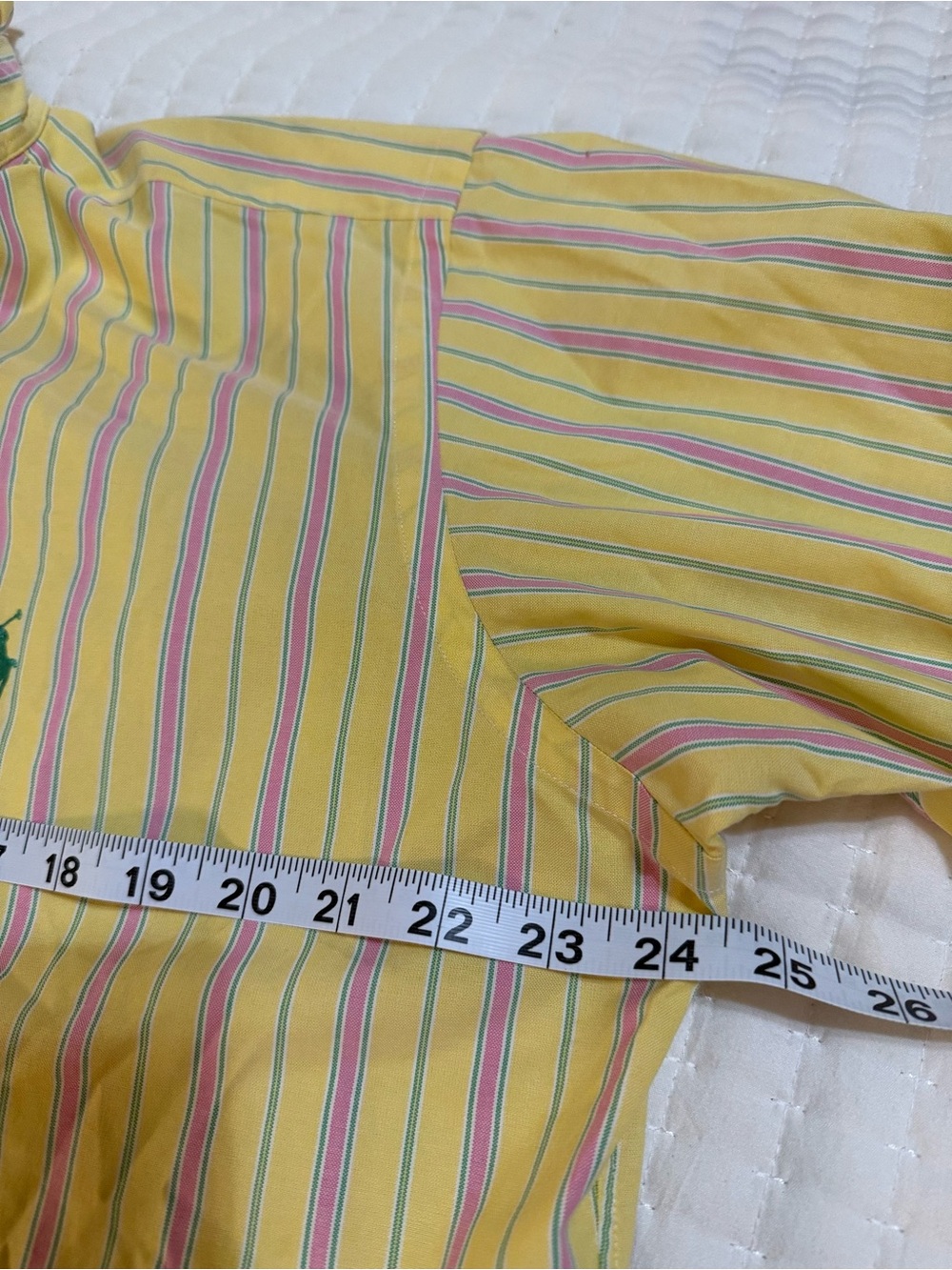 Upcycled Ralph Lauren Yellow Multi-Striped Button-Down Shirt - Picture 8 of 9